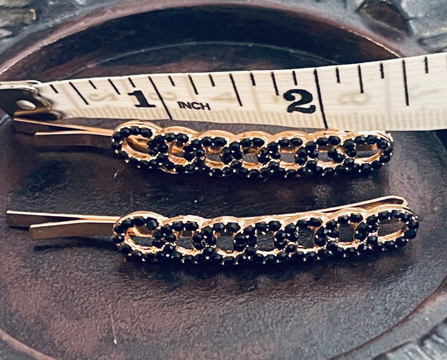 Crystal rhinestone hairpins 2pc approximately 2.5”gold tone formal hair accessories gift wedding bridesmaid princess accessory