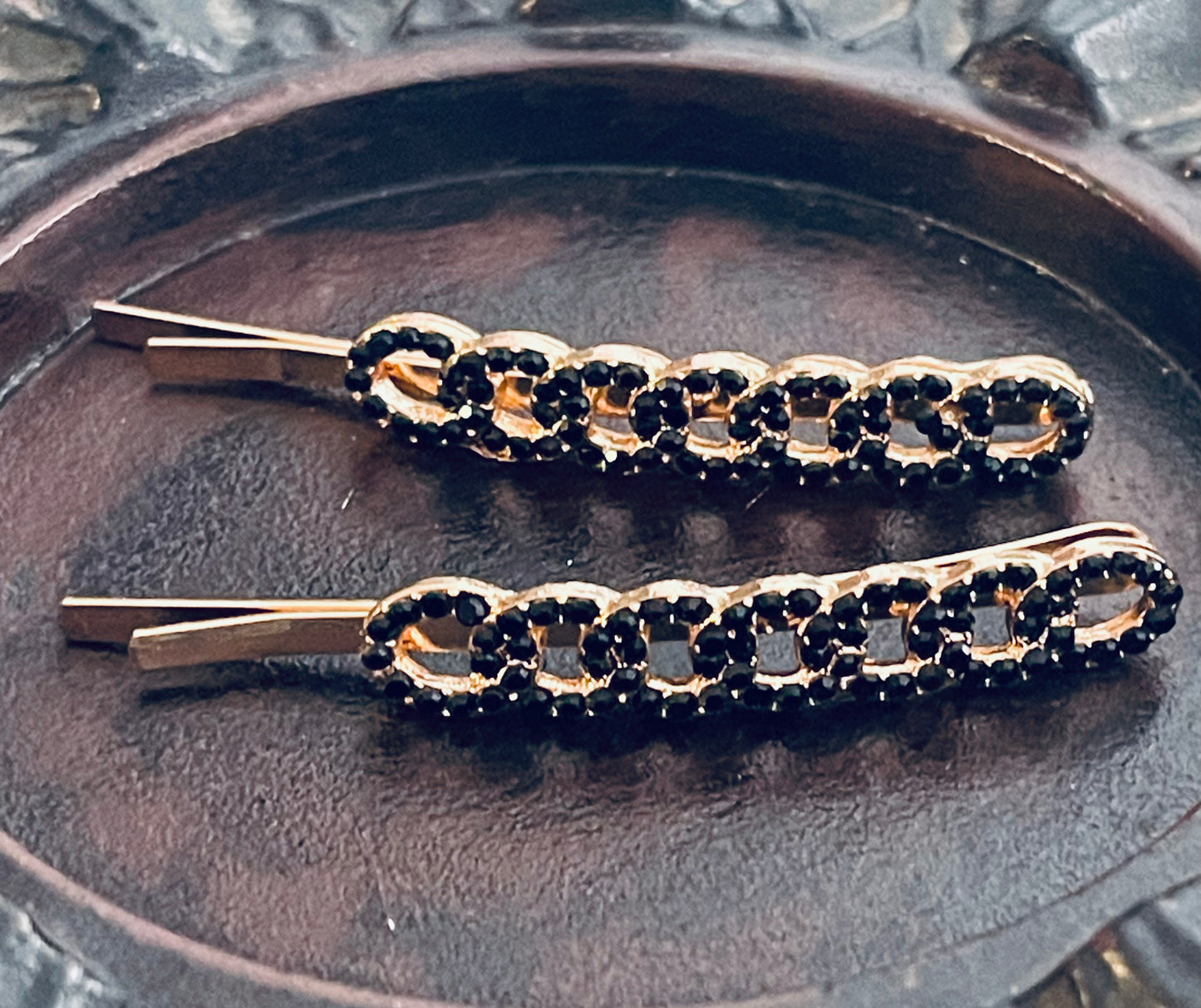 Crystal rhinestone hairpins 2pc approximately 2.5”gold tone formal hair accessories gift wedding bridesmaid princess accessory