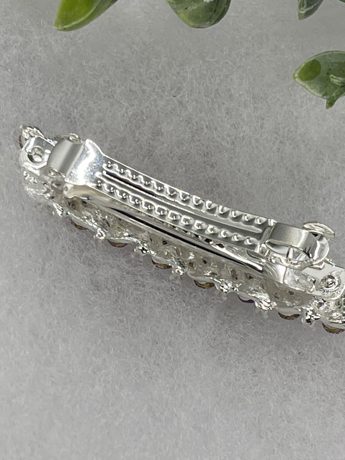 Purple blue Crystal rhinestone barrette approximately 3.0” wedding bridal shower engagement formal princess accessory at