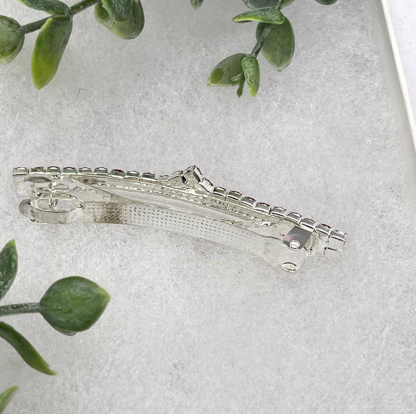 Purple wine Crystal Rhinestone barrette approximately 3.0” silver tone formal hair accessory gift wedding bridal Hair accessory