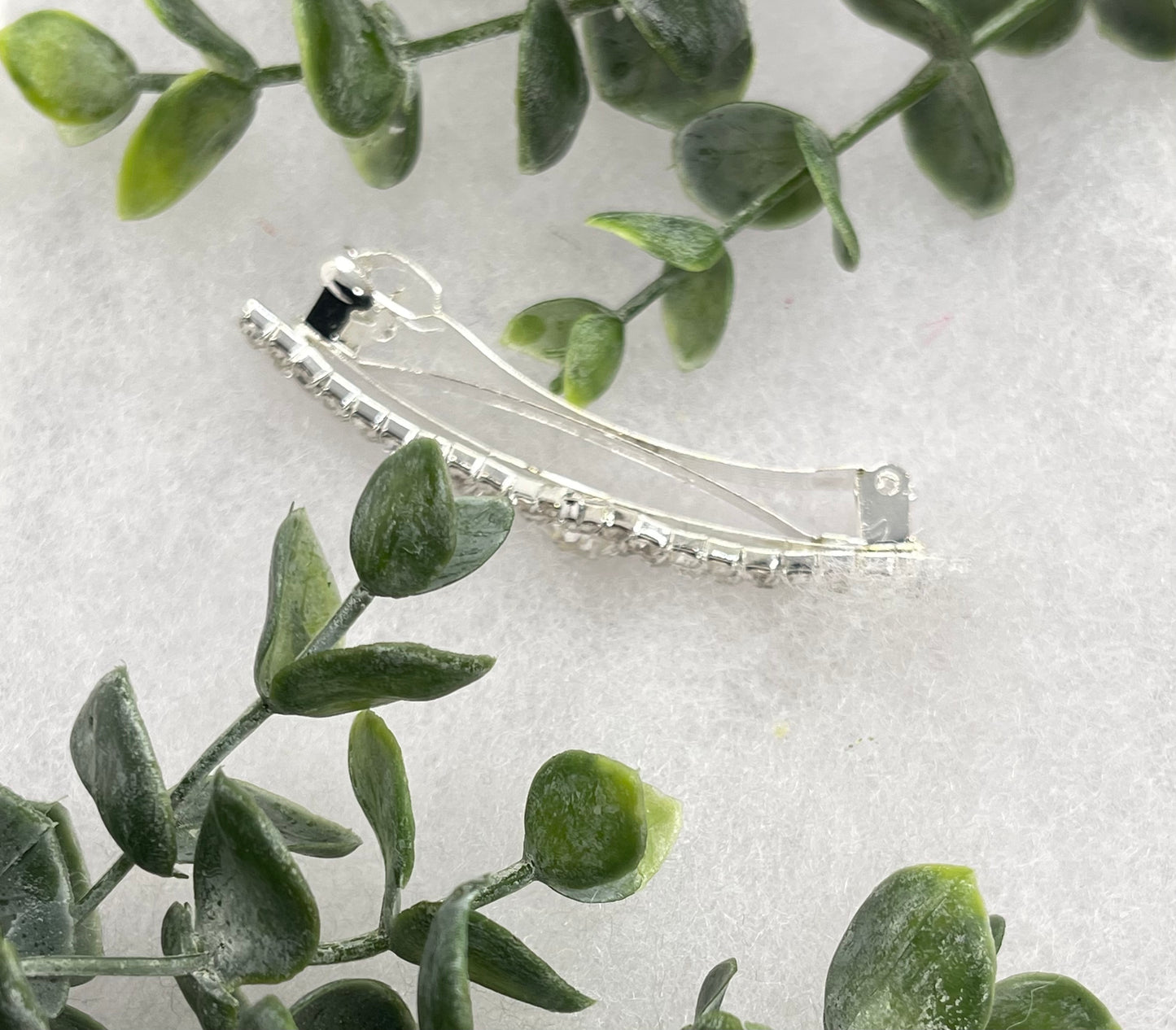 Clear Crystal Rhinestone barrette approximately 3.0” silver tone formal hair accessory gift wedding bridal Hair accessory
