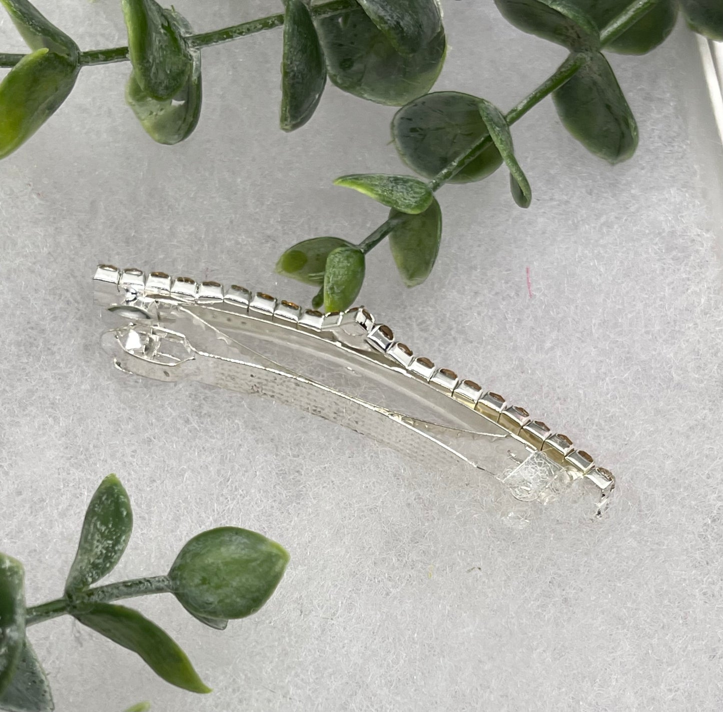 Gold Crystal Rhinestone barrette approximately 3.0” silver tone formal hair accessory gift wedding bridal Hair accessory