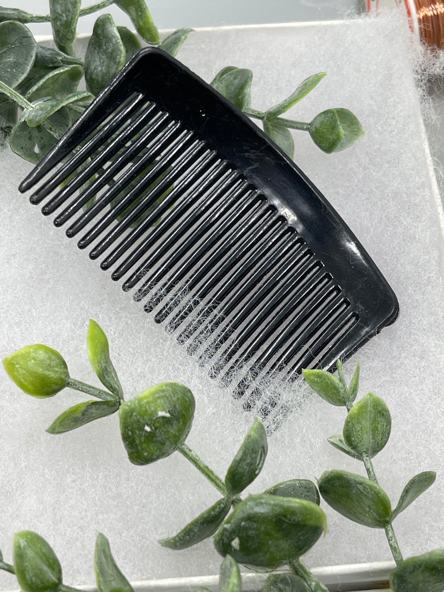 Purple faux crystal rhinestone side comb 3.5” black plastic hair accessory bridal wedding Retro Bridal Party Prom Birthday gifts