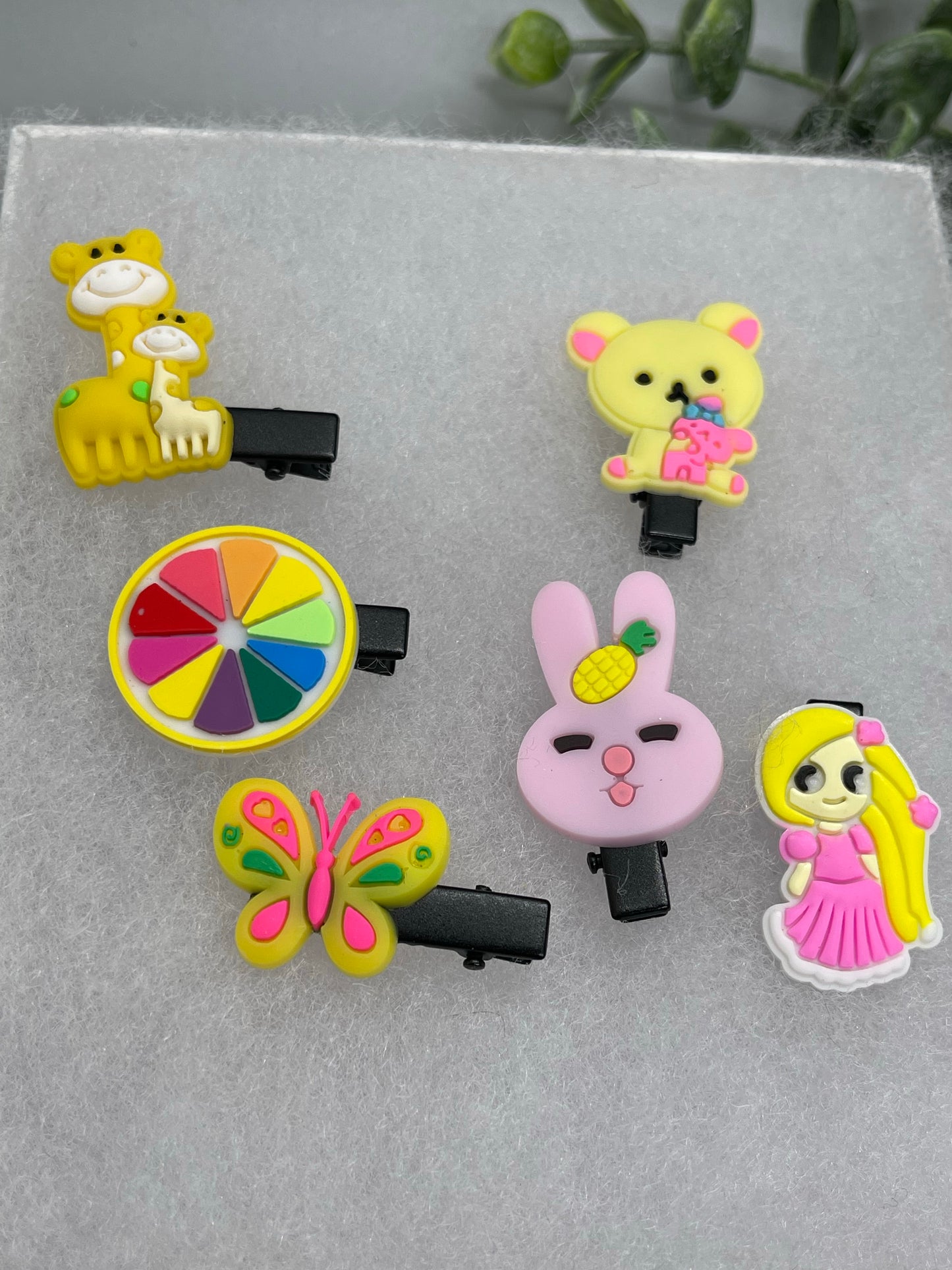 Girls hair clips 6pc set yellow 1.0” 1.5” alligator clips girls little girls hair accessory accessories jewelry