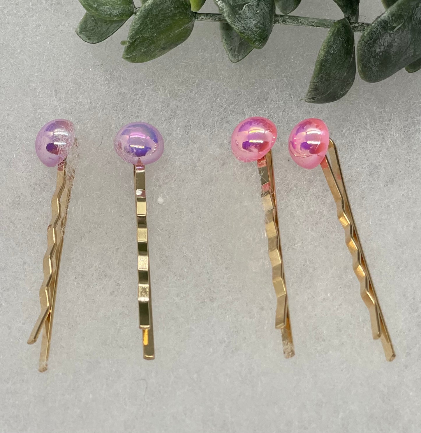 Pink Purple faux pearl 4 pc set Gold Antique vintage Style approximately 3.0” hair pin wedding engagement bride princess formal hair accessories
