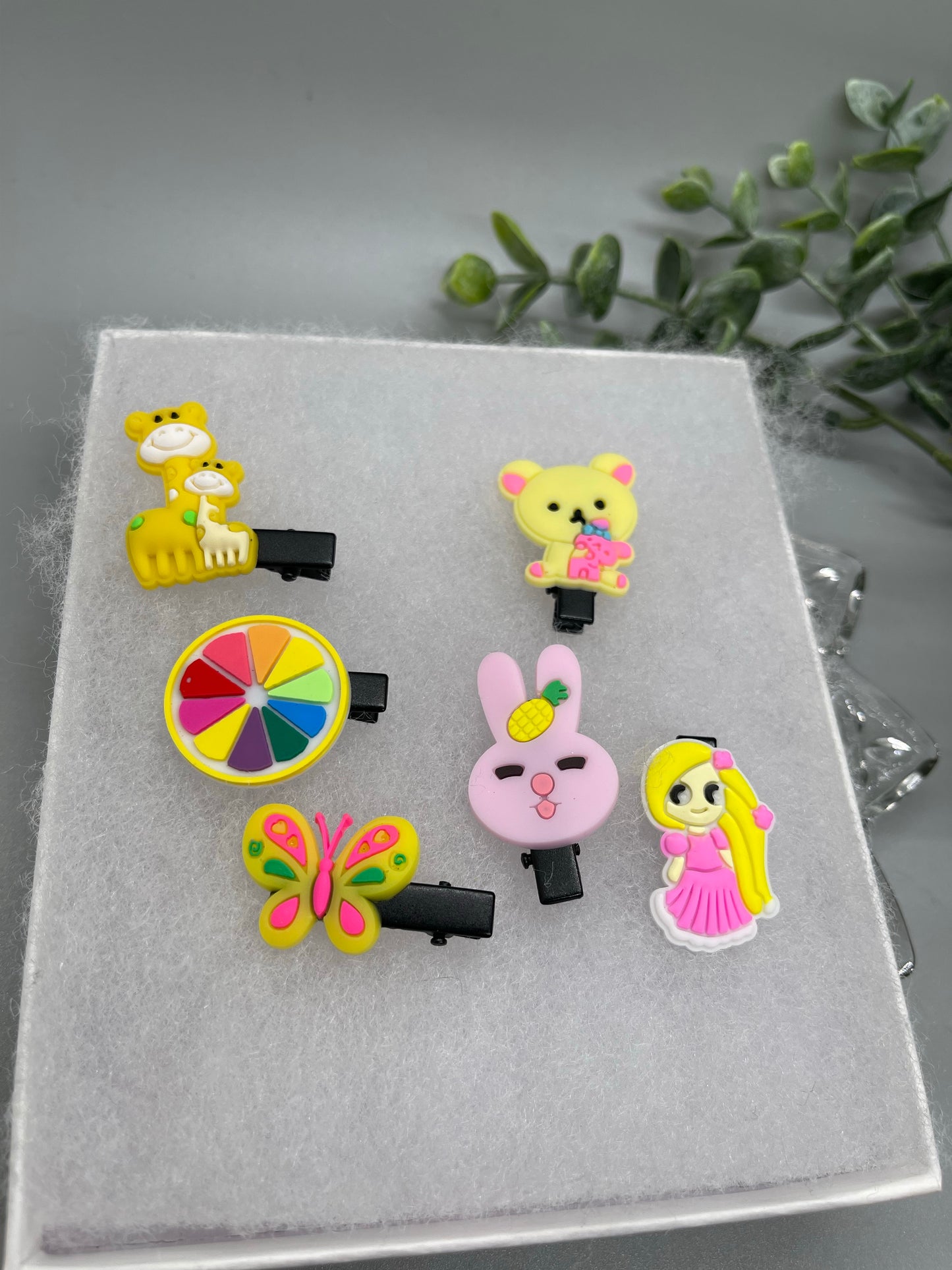 Girls hair clips 6pc set yellow 1.0” 1.5” alligator clips girls little girls hair accessory accessories jewelry