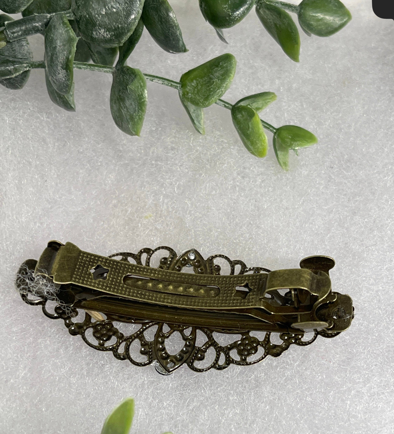 Blue sapphire crystal barrette Vintage Style 3.5”antique tone Metal bridal wedding shower birthday princess prom gift accessories
