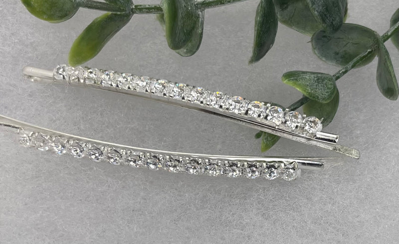 2 pc crystal rhinestone 3.0” hair pins wedding formal princess bridesmaid bridal mother of the bride