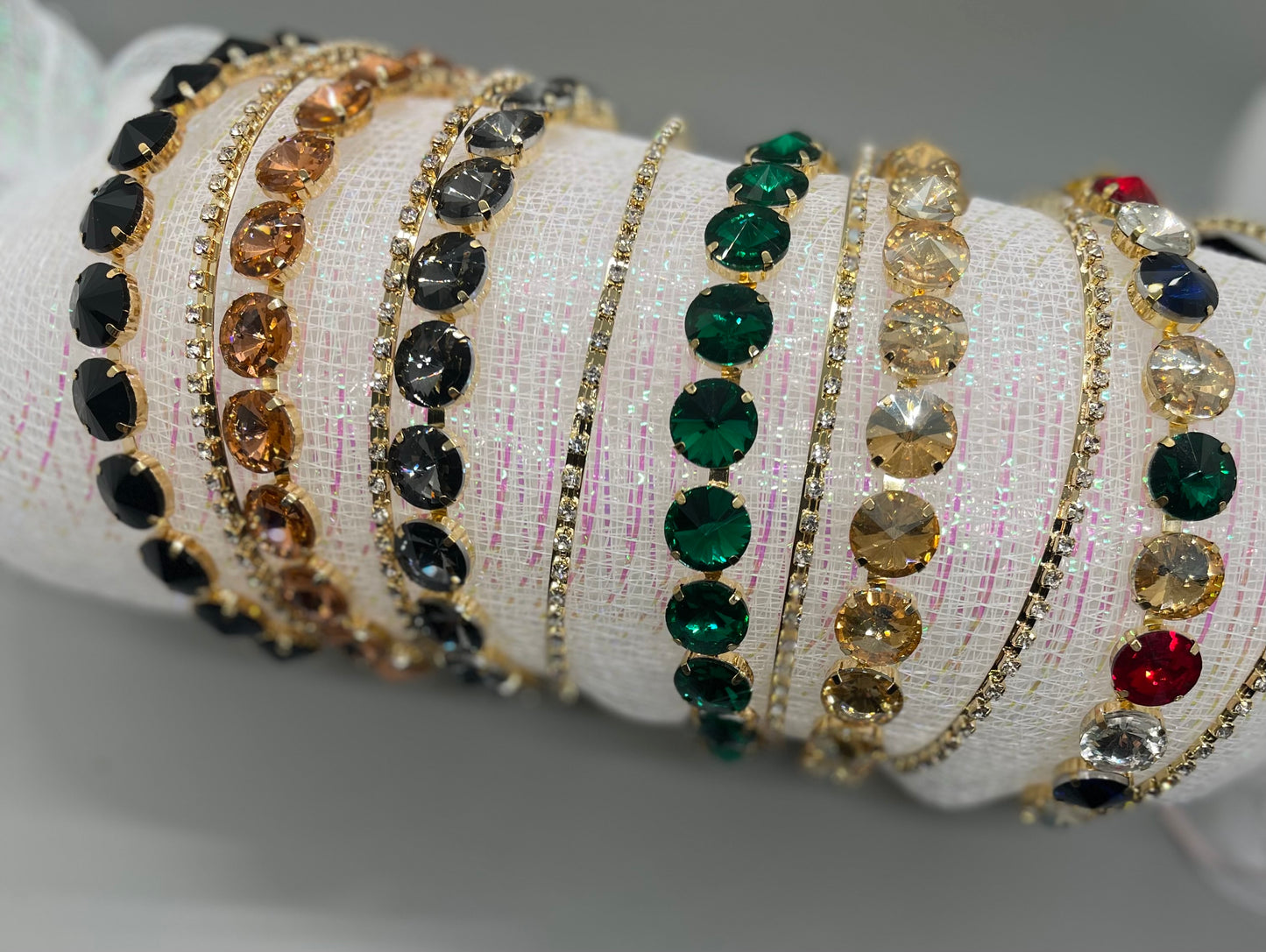 Rainbow crystal rhinestone luxe headband Elegant formal princess wedding engagement birthday bridesmaid