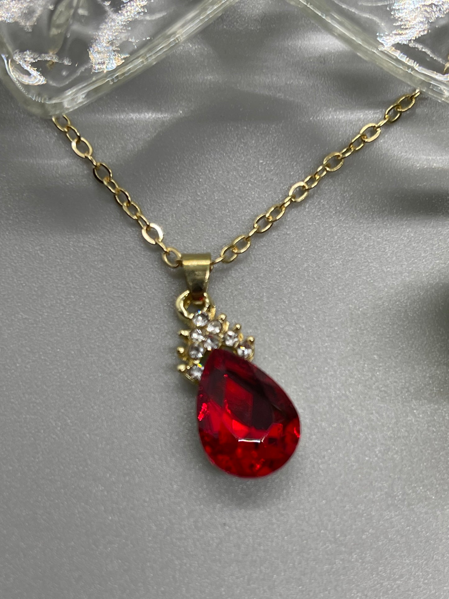 Ruby Red crystal rhinestone necklace earrings set with rhinestone Zinc Alloy Jewelry Sets earring necklace plated fashion jewelry