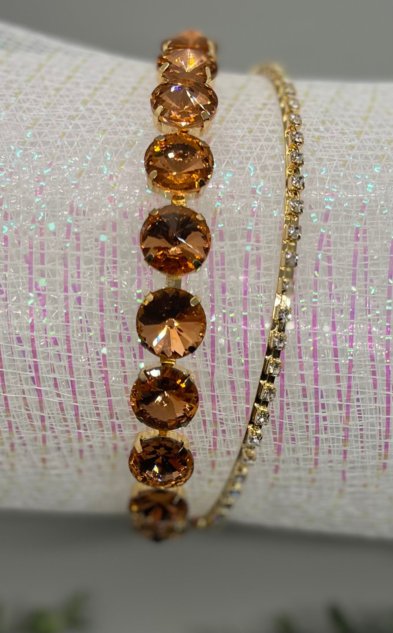 Golden crystal rhinestone luxe headband Elegant formal princess wedding engagement birthday bridesmaid sweet 16 hair accessory