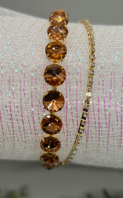 Golden crystal rhinestone luxe headband Elegant formal princess wedding engagement birthday bridesmaid sweet 16 hair accessory