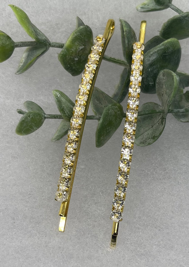 2 pc crystal rhinestone 3.0” hair pins silver tone wedding formal princess bridesmaid bridal mother of the bride