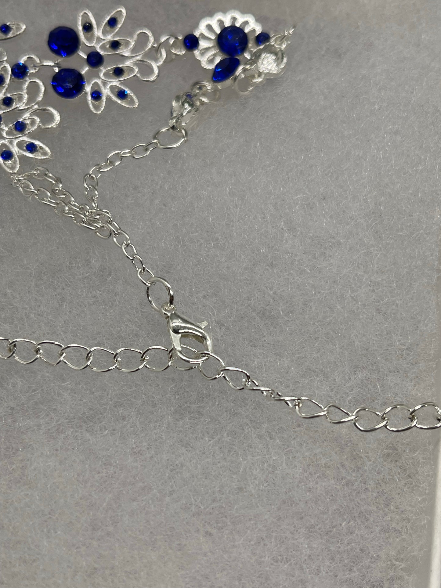 Royal Blue crystal Rhinestone necklace earrings set