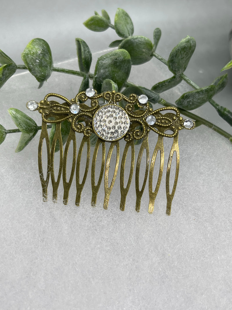 Antique vintage Style crystal 2.5” side Comb wedding engagement bride princess formal hair accessory accessories