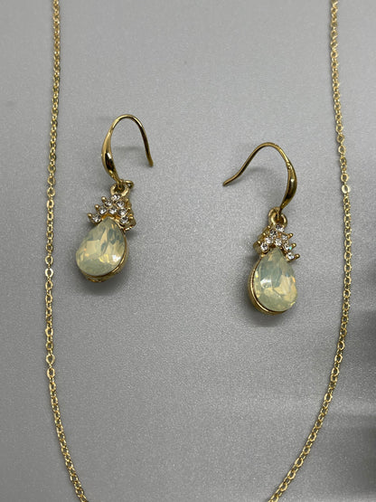 Crystal teardrop Zinc Alloy Jewelry Sets earring necklace plated fashion jewelry for woman with rhinestone